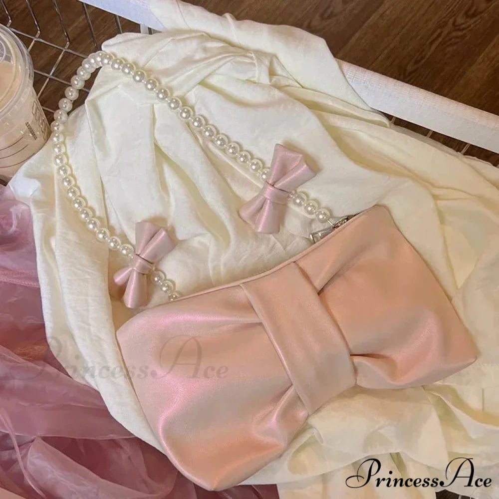 Rose Ribbon Petite Square Crossbody Purse