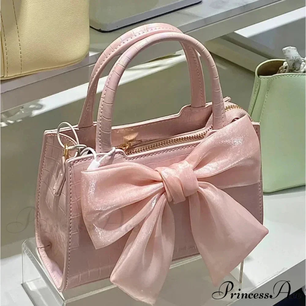 Rose Ribbon Petite Square Crossbody Purse