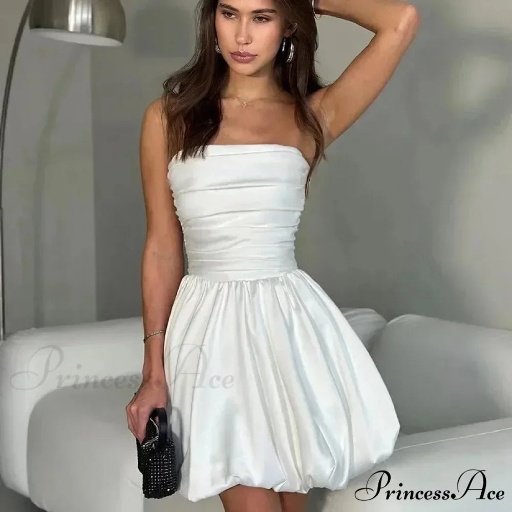 Rose Ruffled Single-Shoulder Short Dress