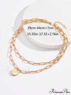 Round Charm Layered Necklace