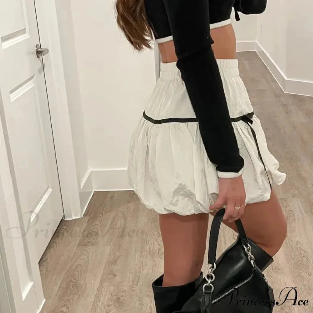 Round High Waist Balloon Skirt