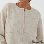 Round-neck Cropped Button Knitted Cardigan