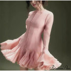 Round Neck Flare Sleeve Short Dress