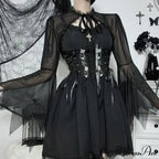 Round Neck Serrated Edge Thin Gothic Lolita Pleated Edge Cardigan