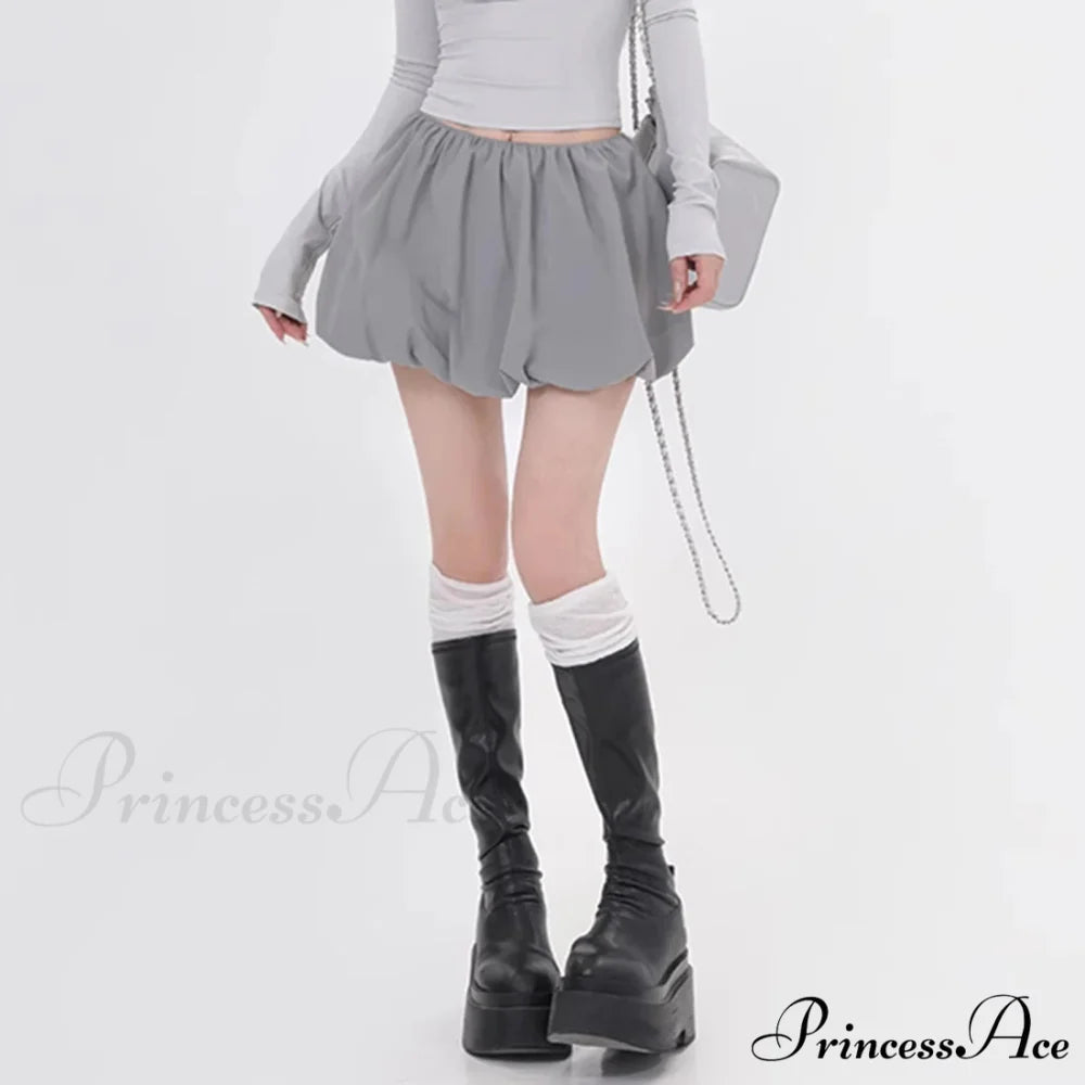 Round Puffball Stretchy Skirt