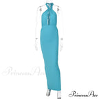 Ruched Backless Gown Party Club Maxi Dress