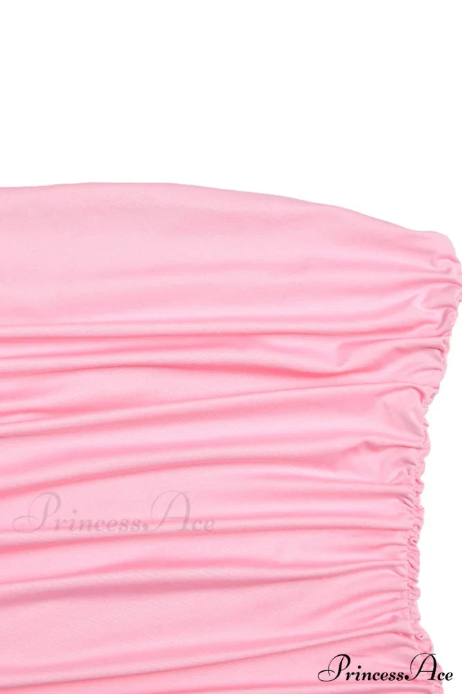 Ruched Fishtail Slit Dress