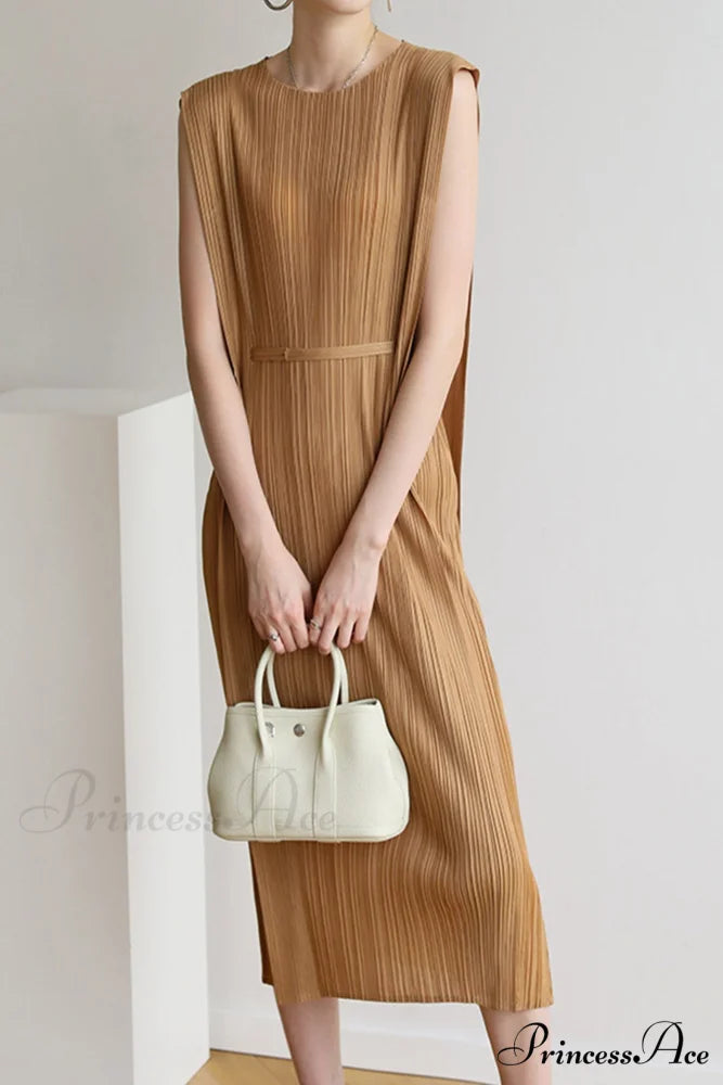 Ruched Lace-Up Midi Dress