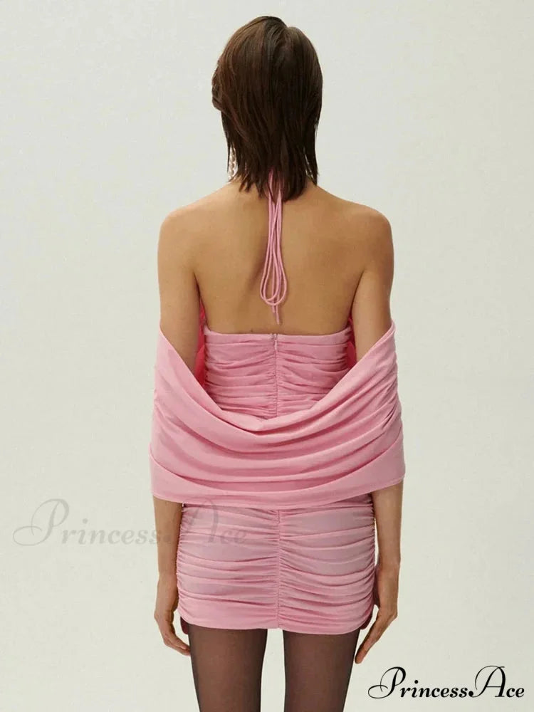 Ruched Off-shoulder Black Party Dress