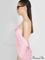 Ruched Off-shoulder Black Party Dress