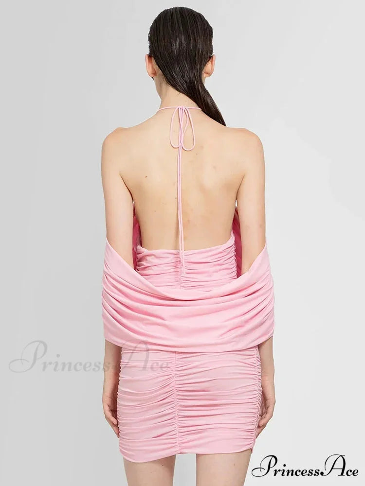 Ruched Off-shoulder Black Party Dress