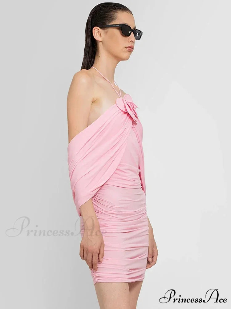 Ruched Off-shoulder Black Party Dress