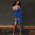 Ruffle Backless Gown Club Mini Dress