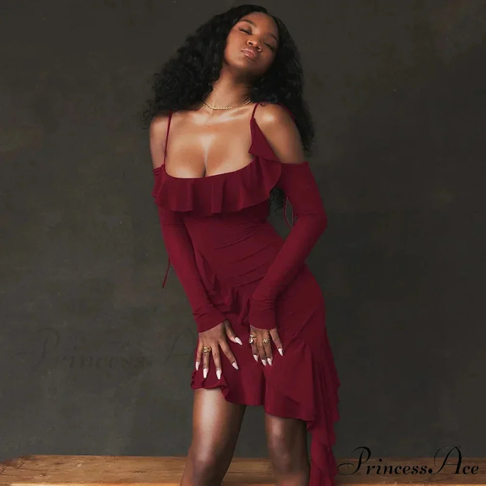 Ruffle Backless Gown Club Mini Dress