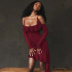 Ruffle Backless Gown Club Mini Dress