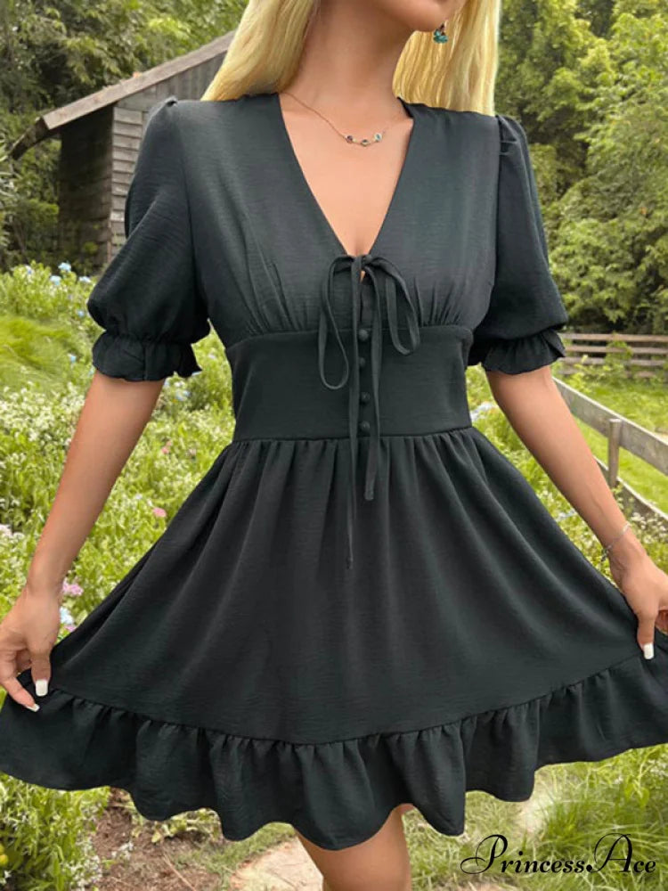 Ruffle Gown Slim Fit for Solid Skirt Color Women