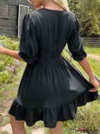 Ruffle Gown Slim Fit for Solid Skirt Color Women