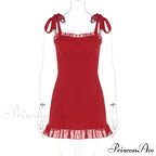 Ruffle Mini Bodycon Pleated Red Christmas Party Dress