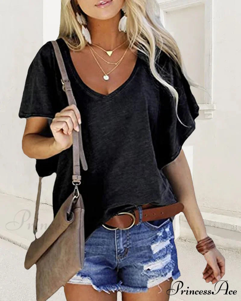 Ruffle Solid T-shirt in Arm Color