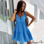 Ruffle Stitching A-Line Pullover Dress