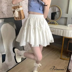 Ruffle White Mini Skirt Elegant Irregular Patchwork Skirt