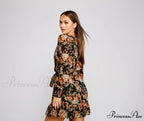 Ruffled Romance Stylish Floral Skater Dress