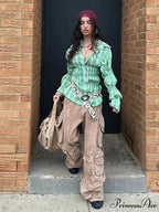 Ruffled Shirt with Folded Collar