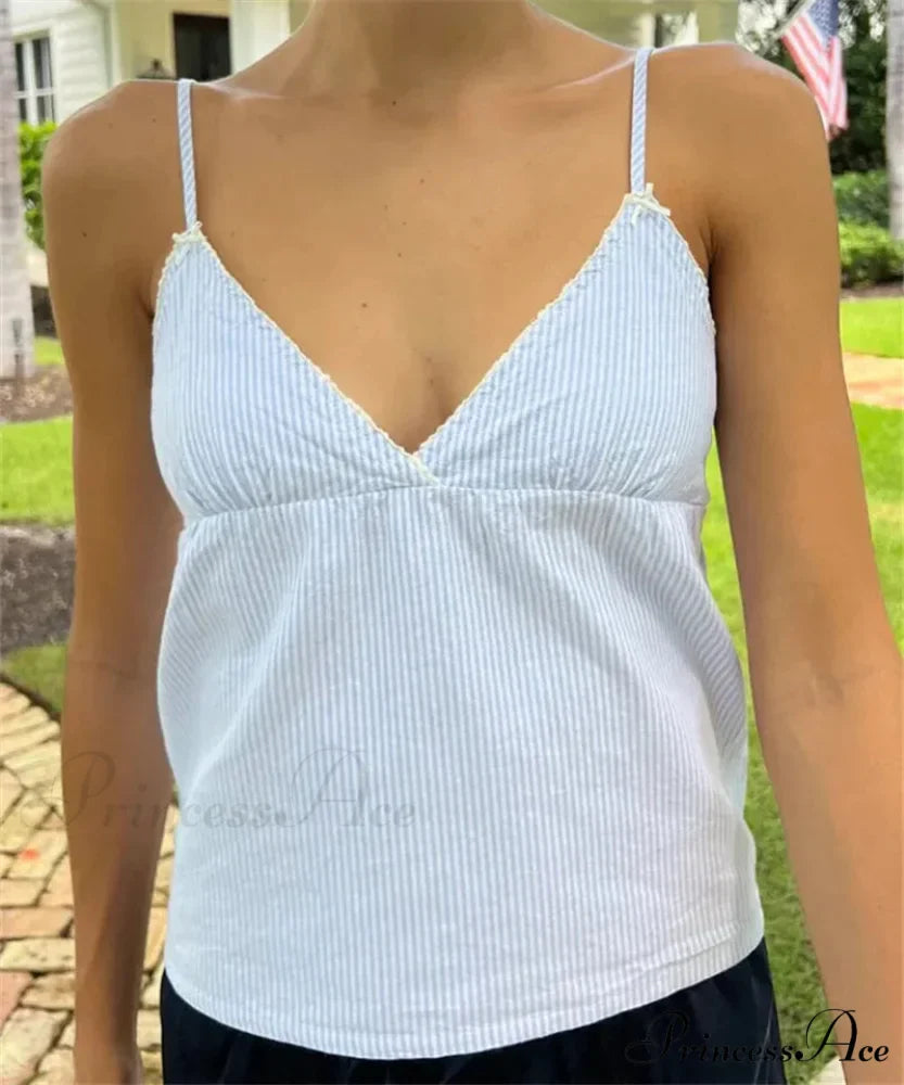 Ruffled Thin Strap Midriff Top