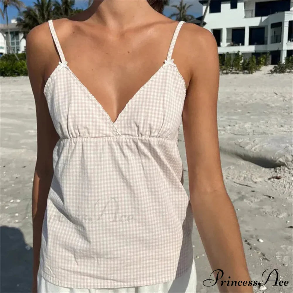 Ruffled Thin Strap Midriff Top