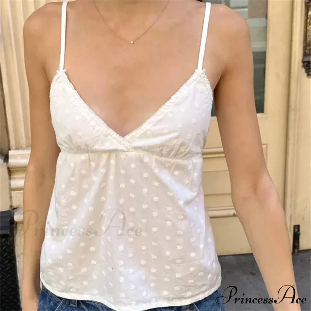 Ruffled Thin Strap Midriff Top