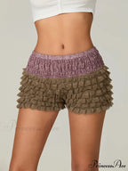 Ruffled Tiered Patchwork Short