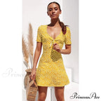 Ruffles Halter Irregular Lace Up Dress