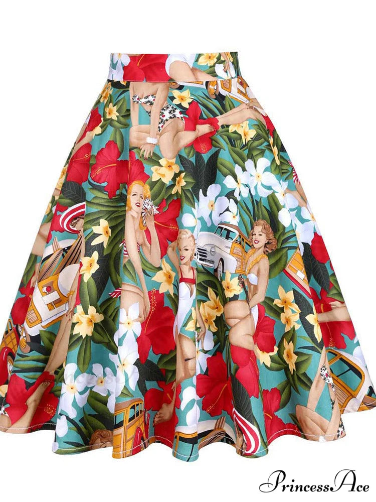 Runway Vintage Rockabilly Midi Skirt