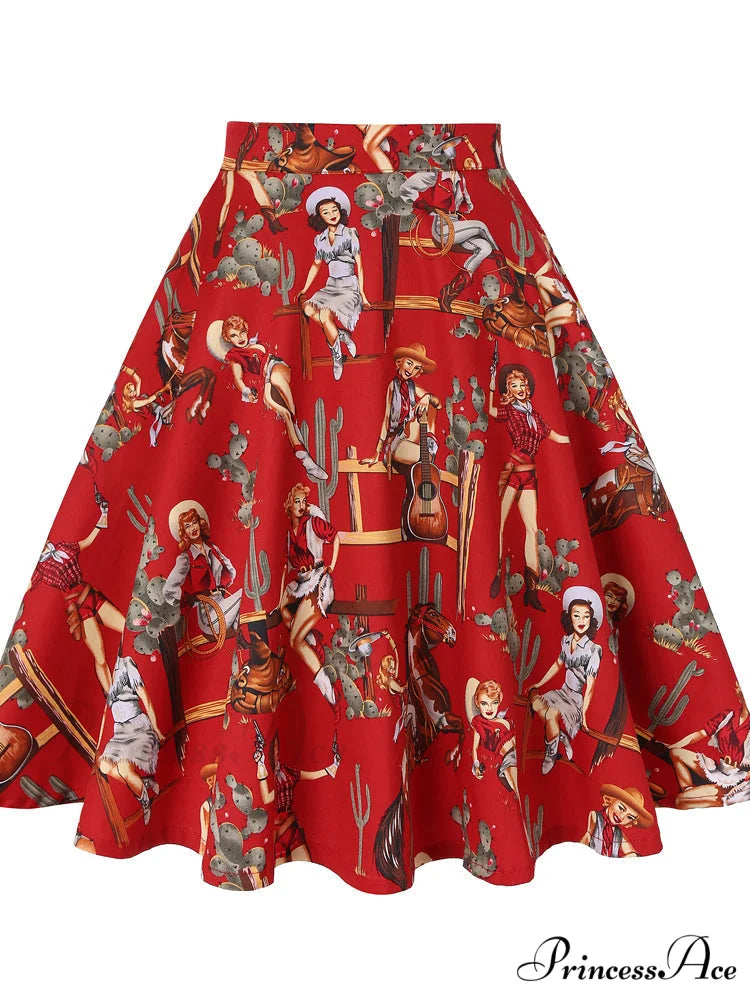 Runway Vintage Rockabilly Midi Skirt