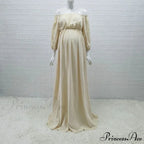 Rust Slash Neck Bohemian Pregnancy Boho Dress