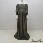 Rust Slash Neck Bohemian Pregnancy Boho Dress