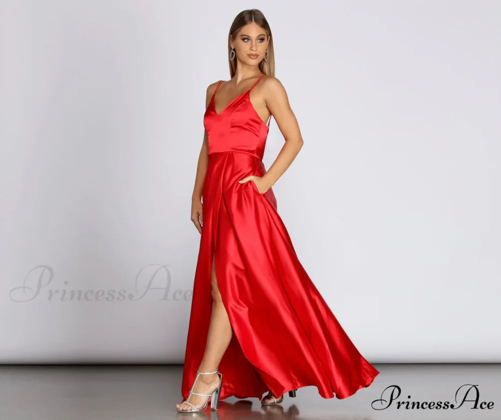 Ryder Satin Stylish A-Line Gown