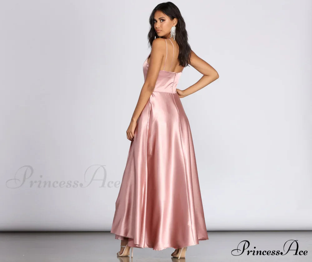 Ryder Satin Stylish A-Line Gown