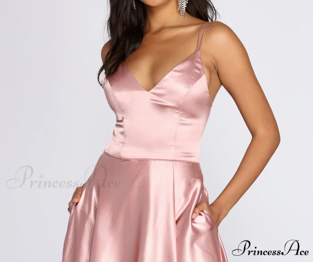Ryder Satin Stylish A-Line Gown