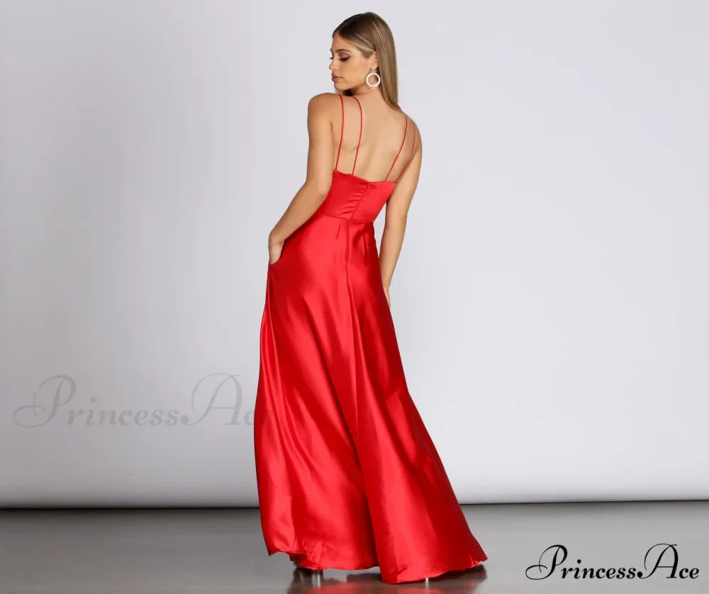Ryder Satin Stylish A-Line Gown