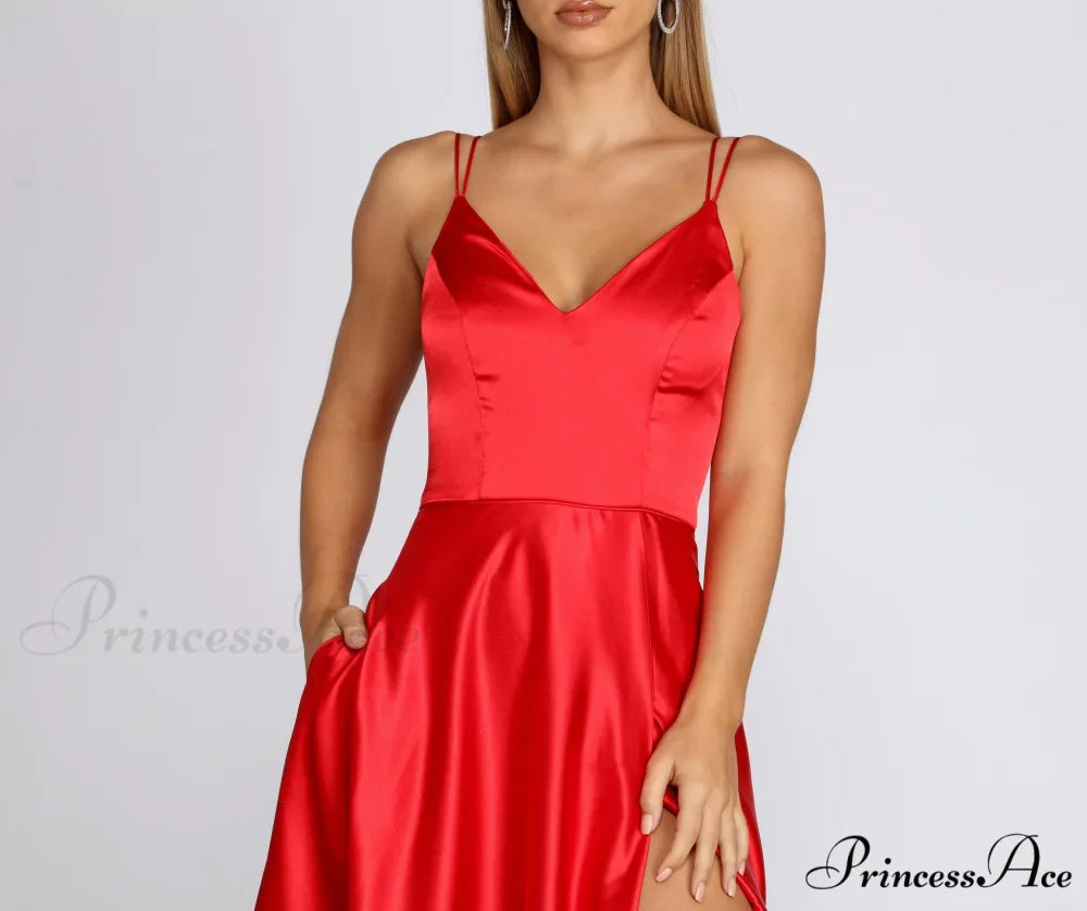 Ryder Satin Stylish A-Line Gown