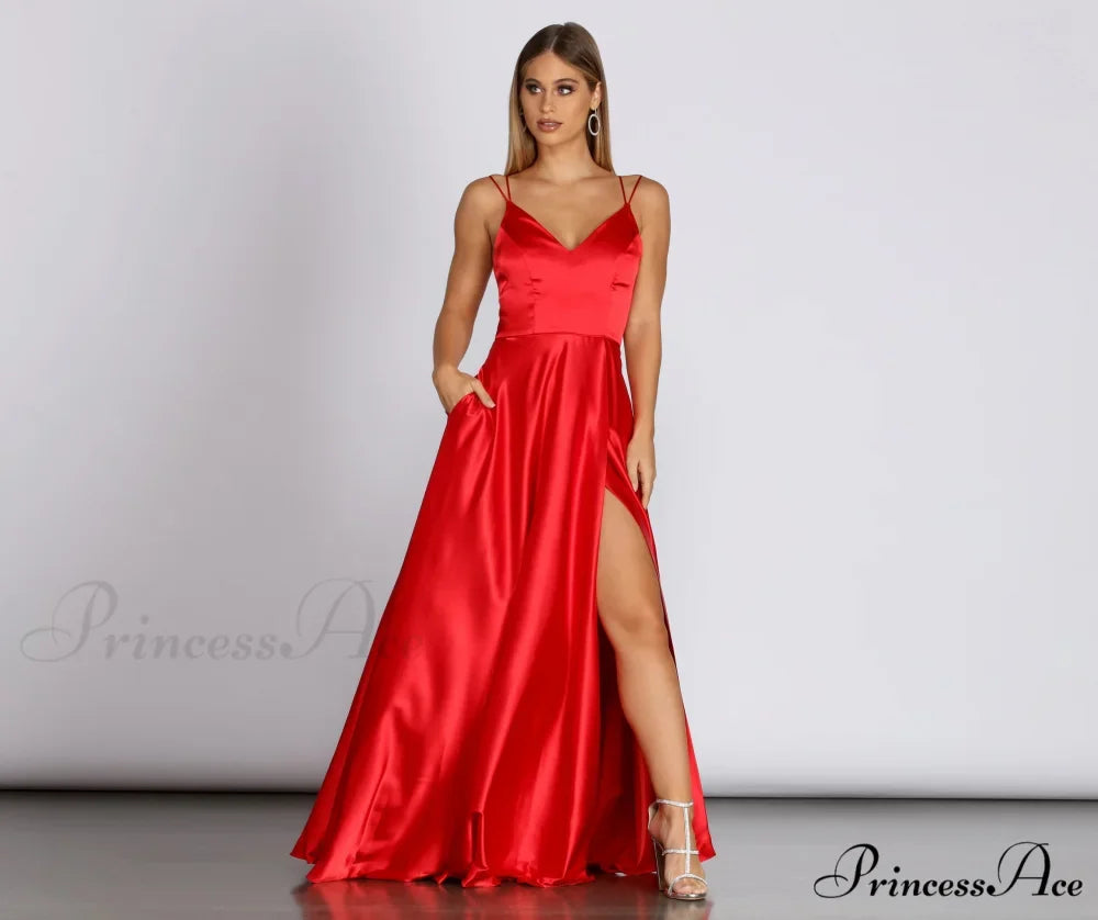 Ryder Satin Stylish A-Line Gown