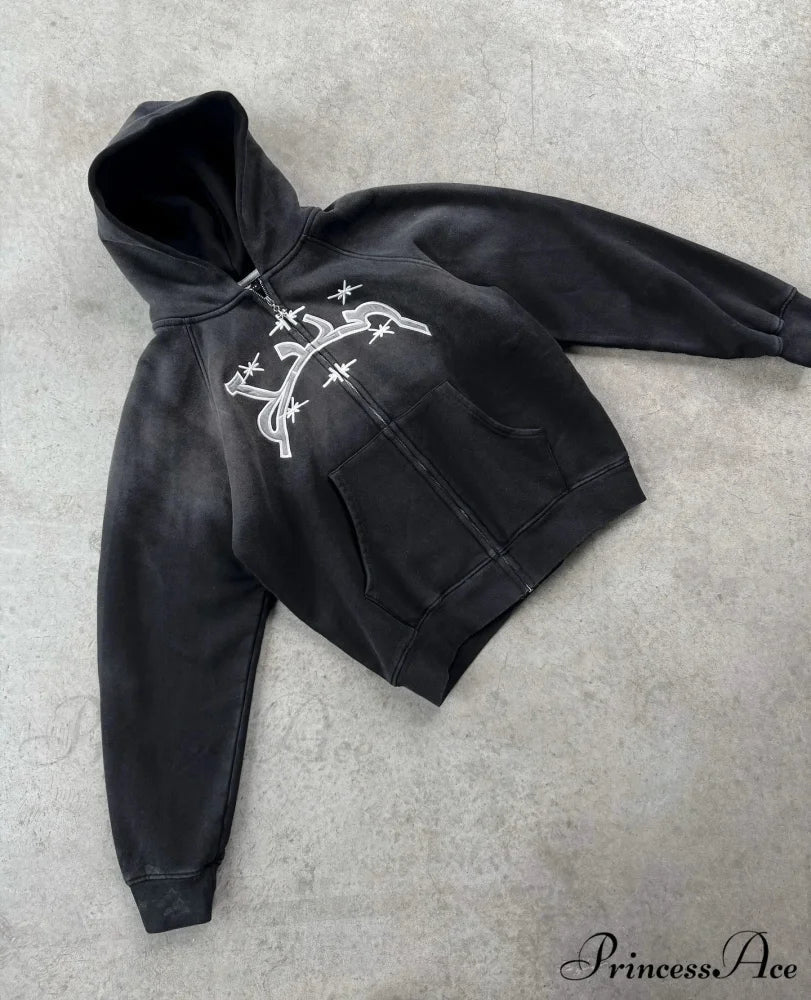 Sacred Stitched Zip Up Hoodie