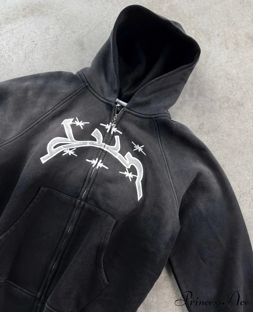 Sacred Stitched Zip Up Hoodie