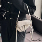 Saddle Courier Leather Crossbody Shoulder Purse