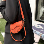 Saddle Courier Leather Crossbody Shoulder Purse
