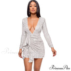 Sadie Formal Long Charming Sleeve Sequin Mini Dress