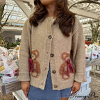 Santa Snowman Embroidery Cardigan