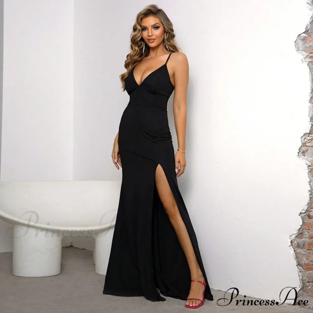 Sasha Formal High Charming Slit Wrap Dress
