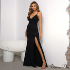 Sasha Formal High Charming Slit Wrap Dress